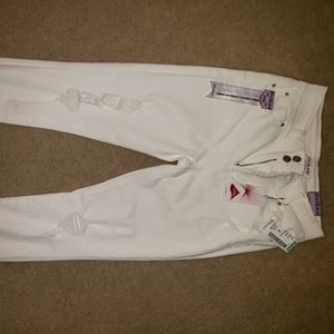 NEW SIZE 9 WHITE JEANS FROM PAPAYA HIGH RISE ankle/distorted